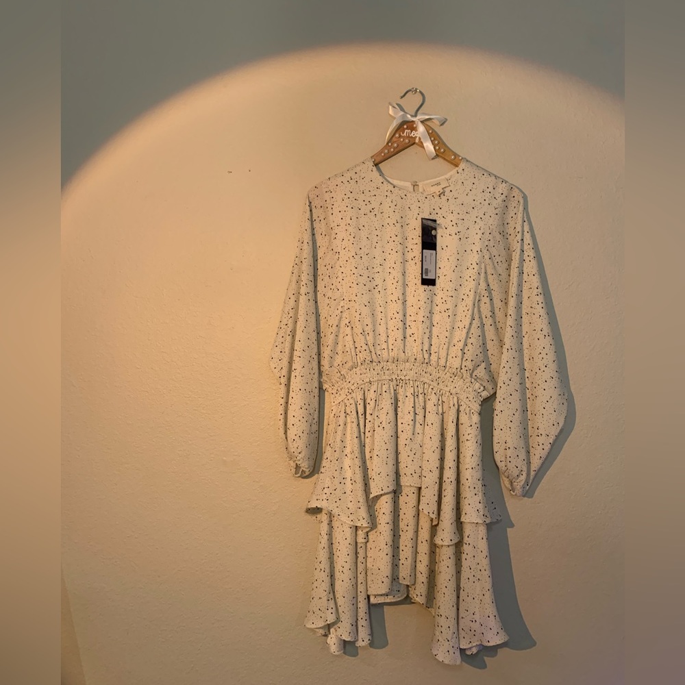 Speckled white ruffle dress - Reset by Jane